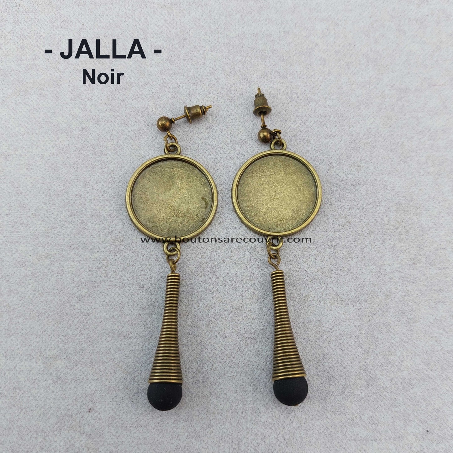 JALLA Noir | Boucles d'oreilles à recouvrir