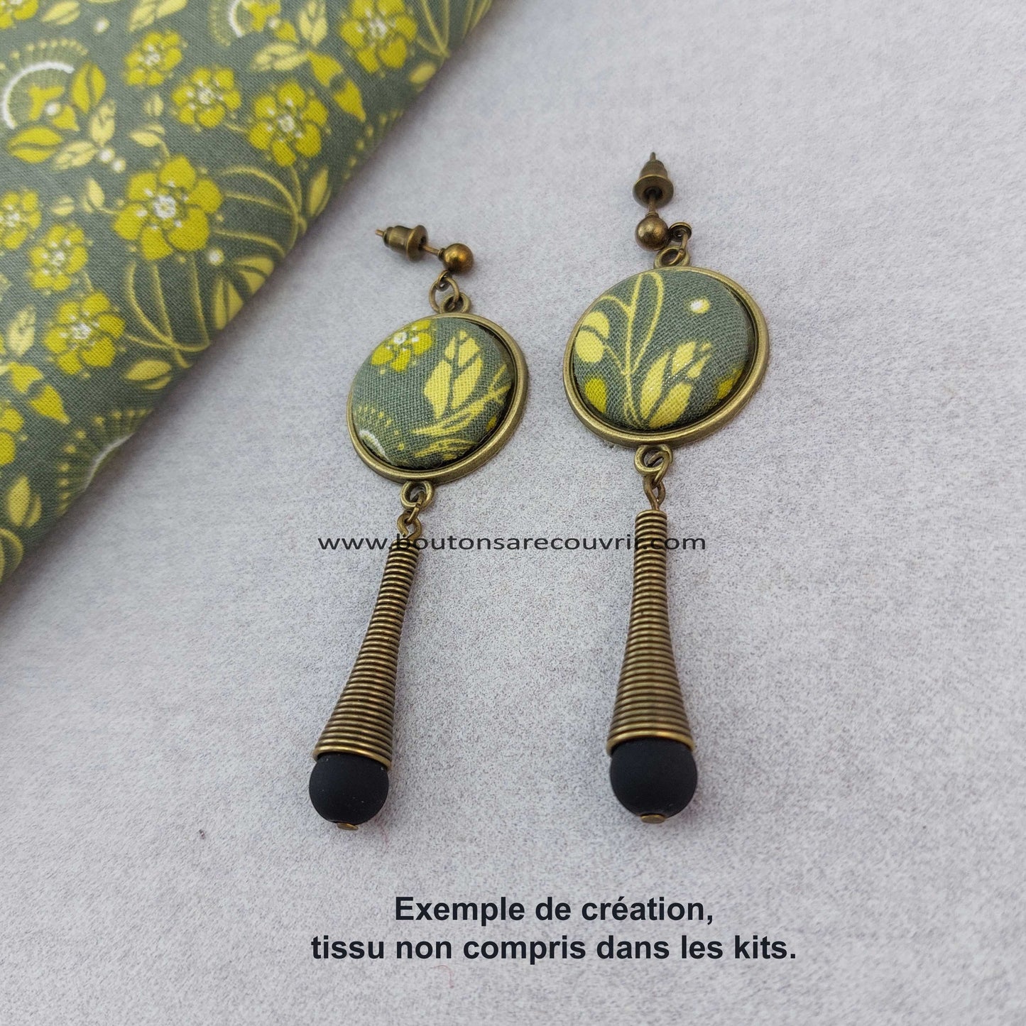 JALLA Noir | Boucles d'oreilles à recouvrir