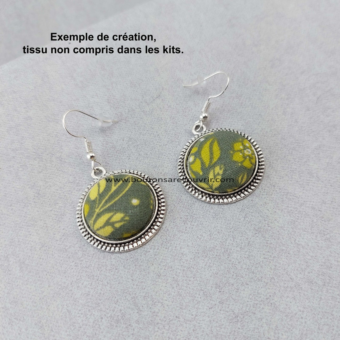 ECU argenté antique | Boucles d'oreilles à recouvrir