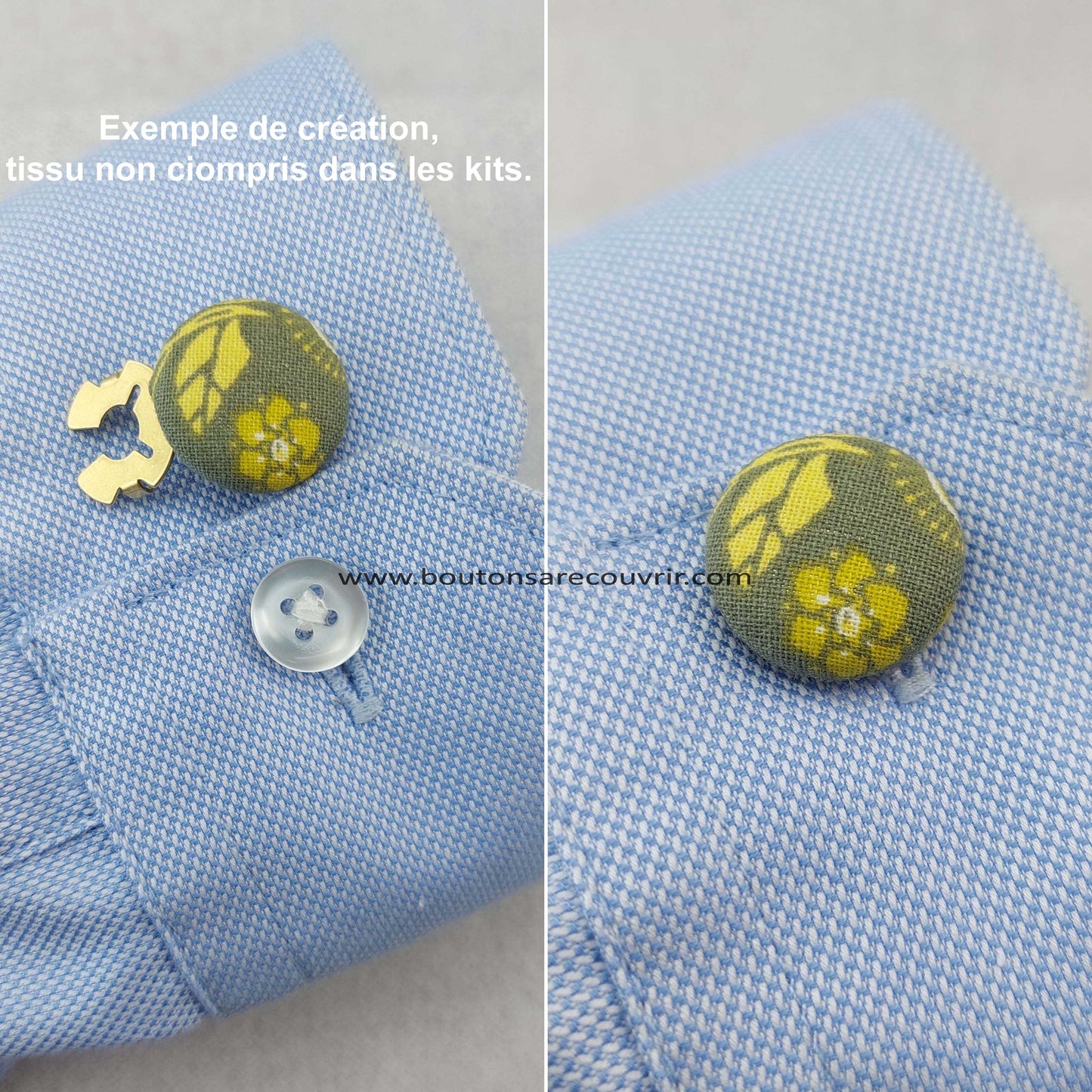 1 support de cache bouton à recouvrir + 1 outil de montage