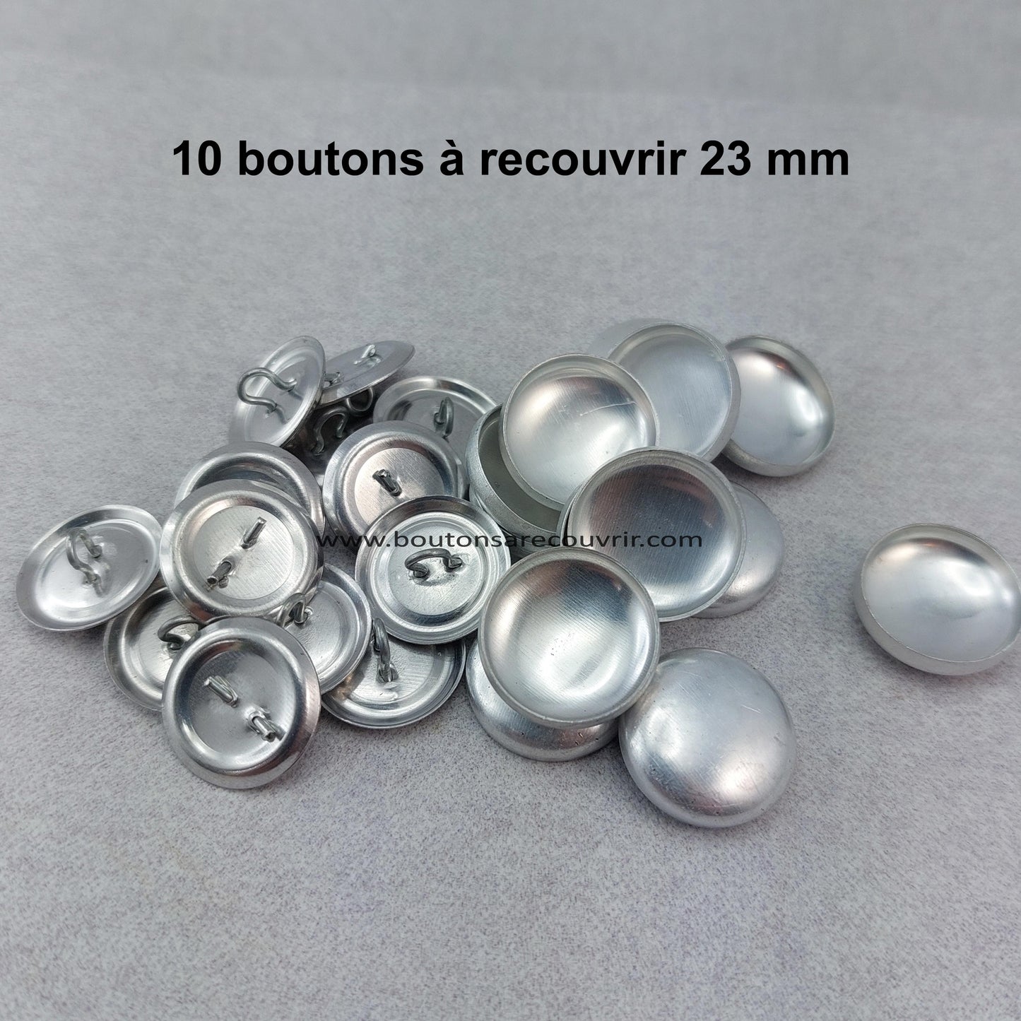 10 boutons à recouvrir 23 mm