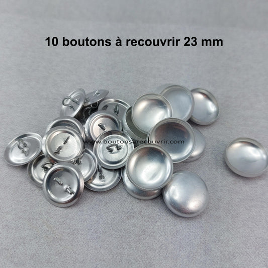 10 boutons à recouvrir 23 mm