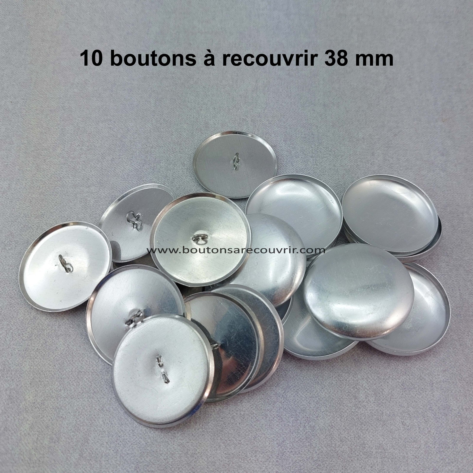 10 boutons à recouvrir 38 mm