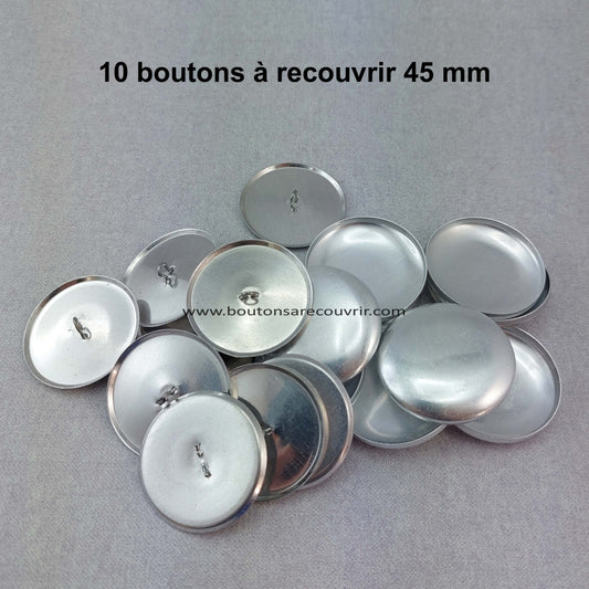 10 boutons à recouvrir 45 mm