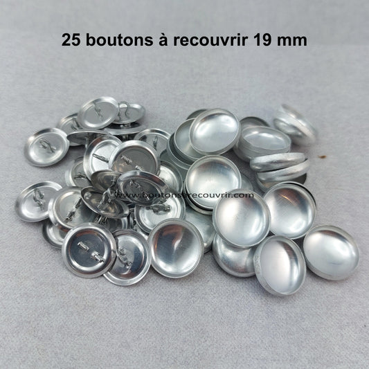 25 boutons à recouvrir 19 mm