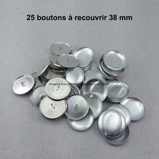 25 boutons à recouvrir 38 mm