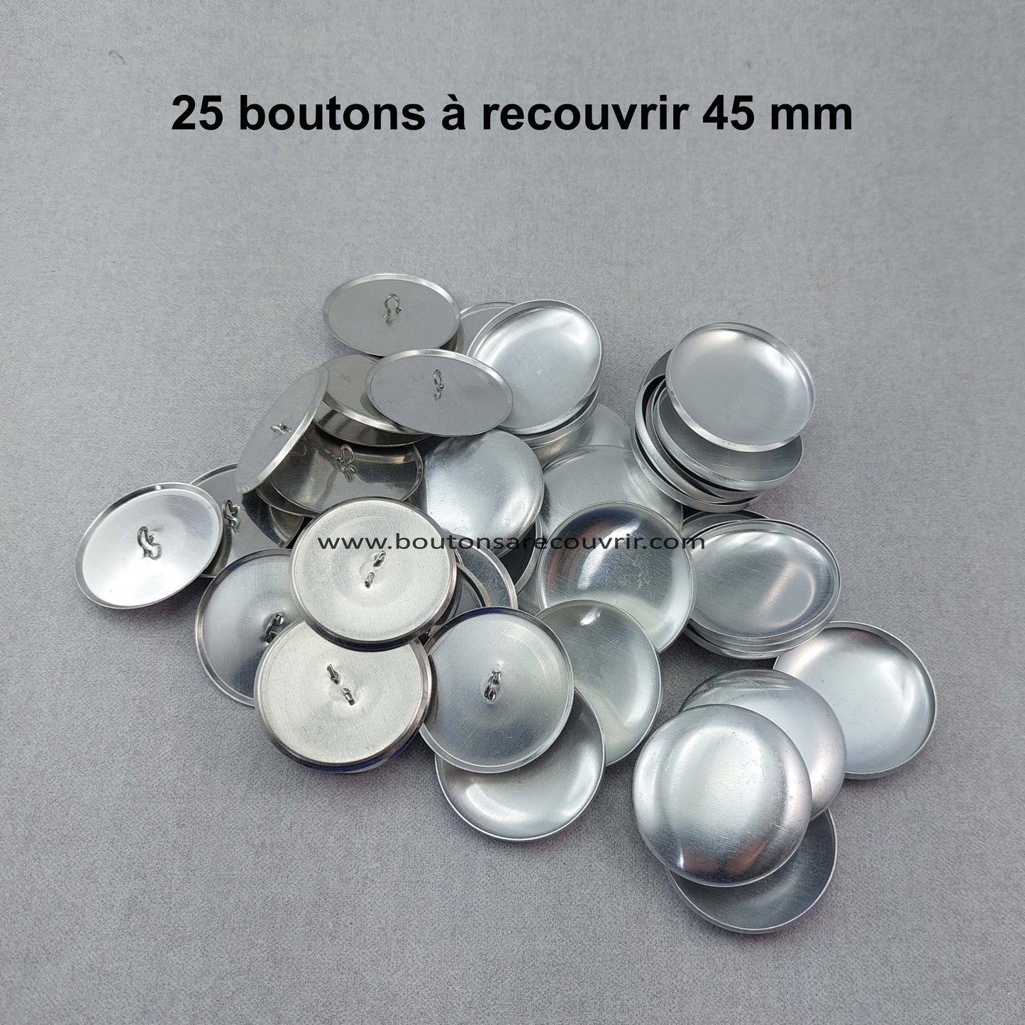 25 boutons à recouvrir 45 mm