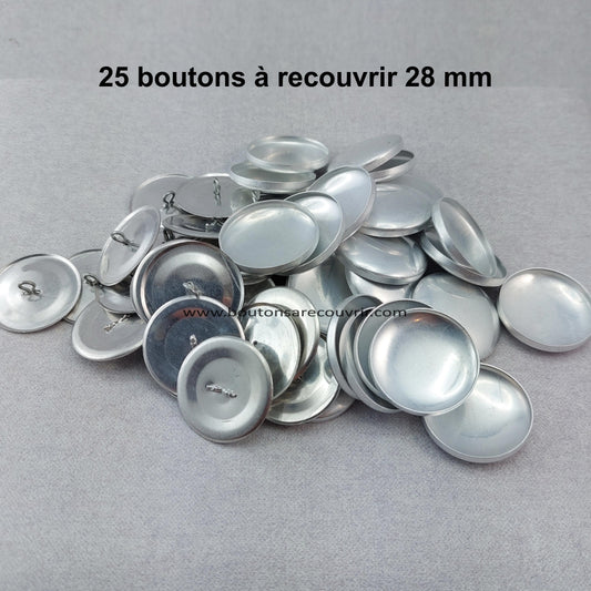 25 boutons à recouvrir 28 mm