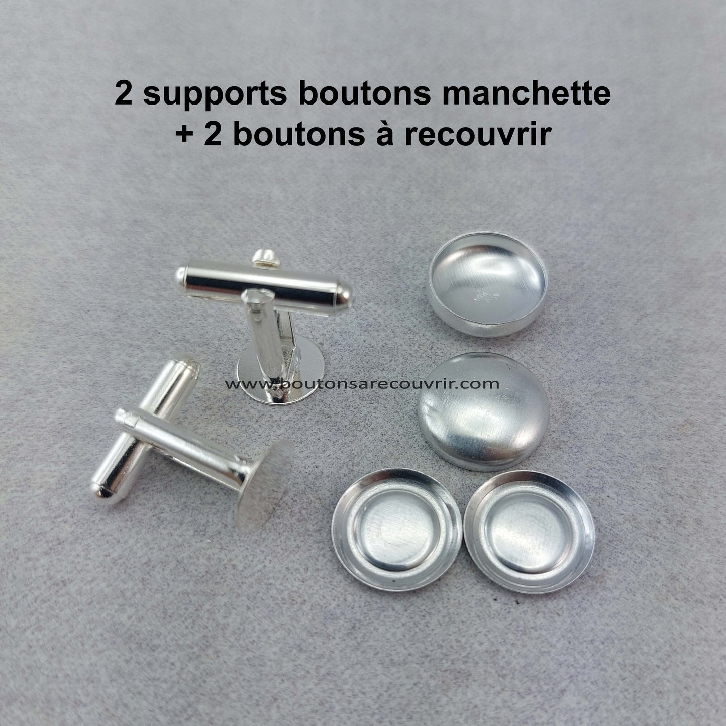 1 paire boutons de manchettes à recouvrir