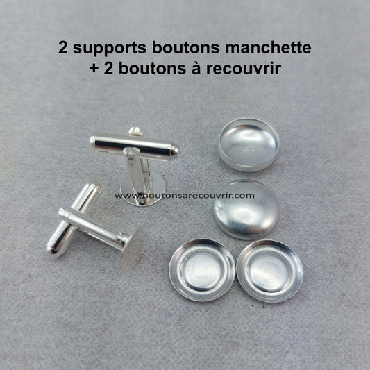 1 paire boutons de manchettes à recouvrir