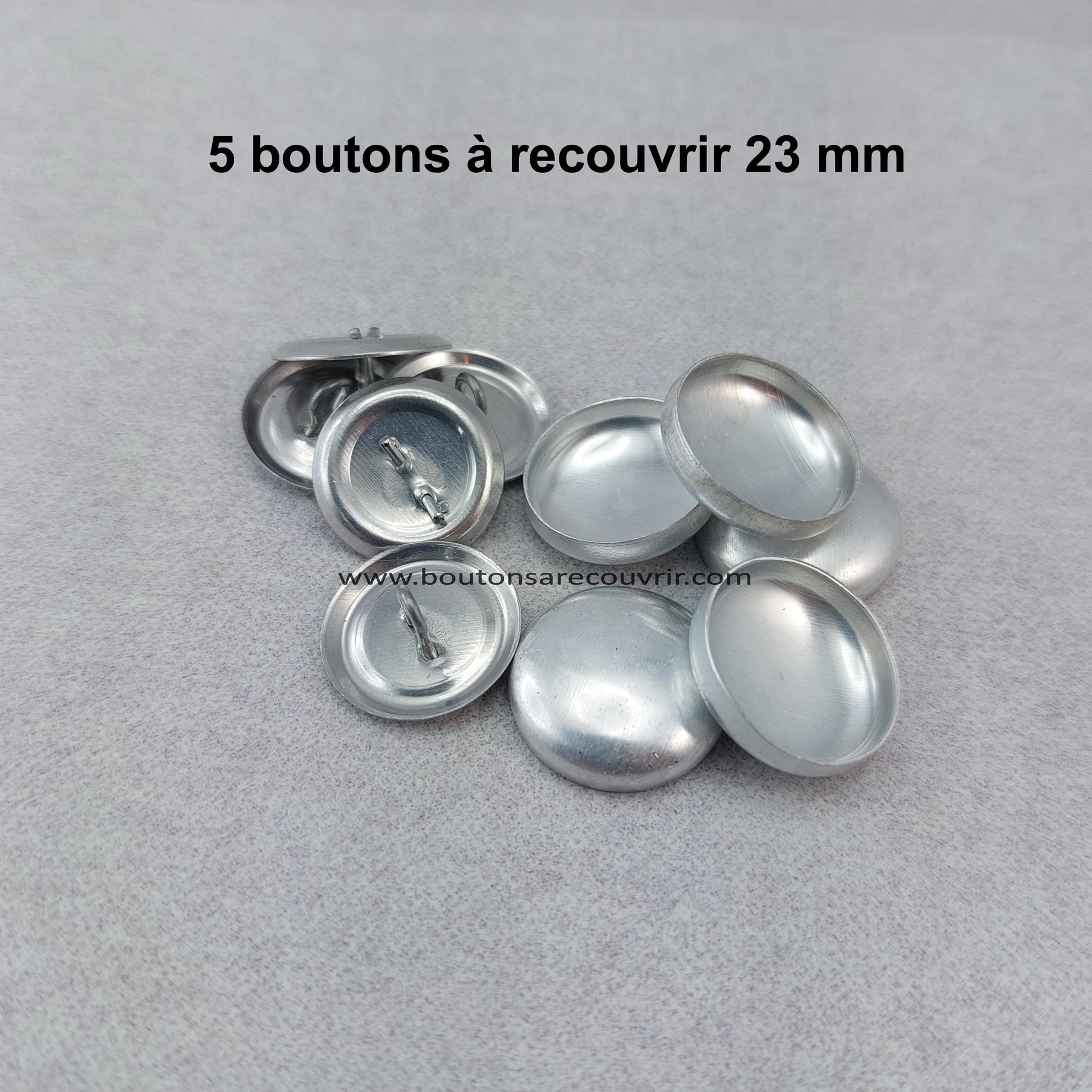 5 boutons à recouvrir 23 mm