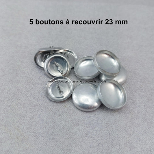 5 boutons à recouvrir 23 mm