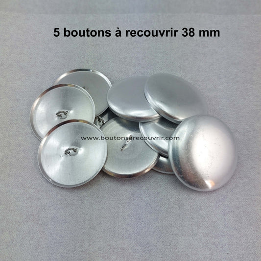 5 boutons à recouvrir 38 mm