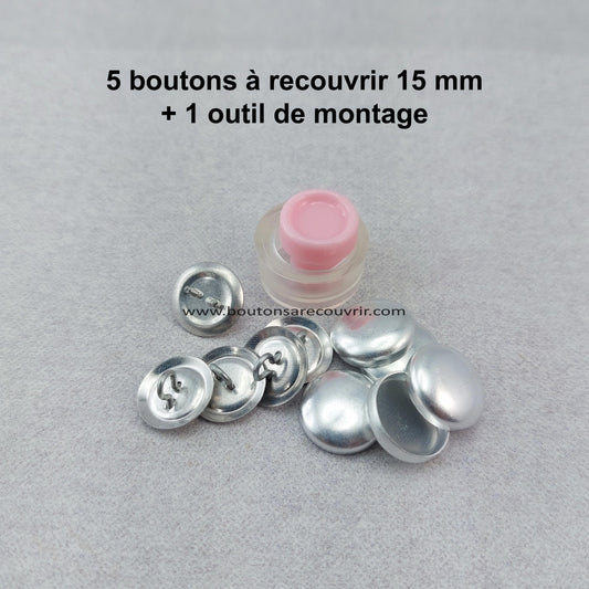 5 cover buttons size 24 with assembly tool