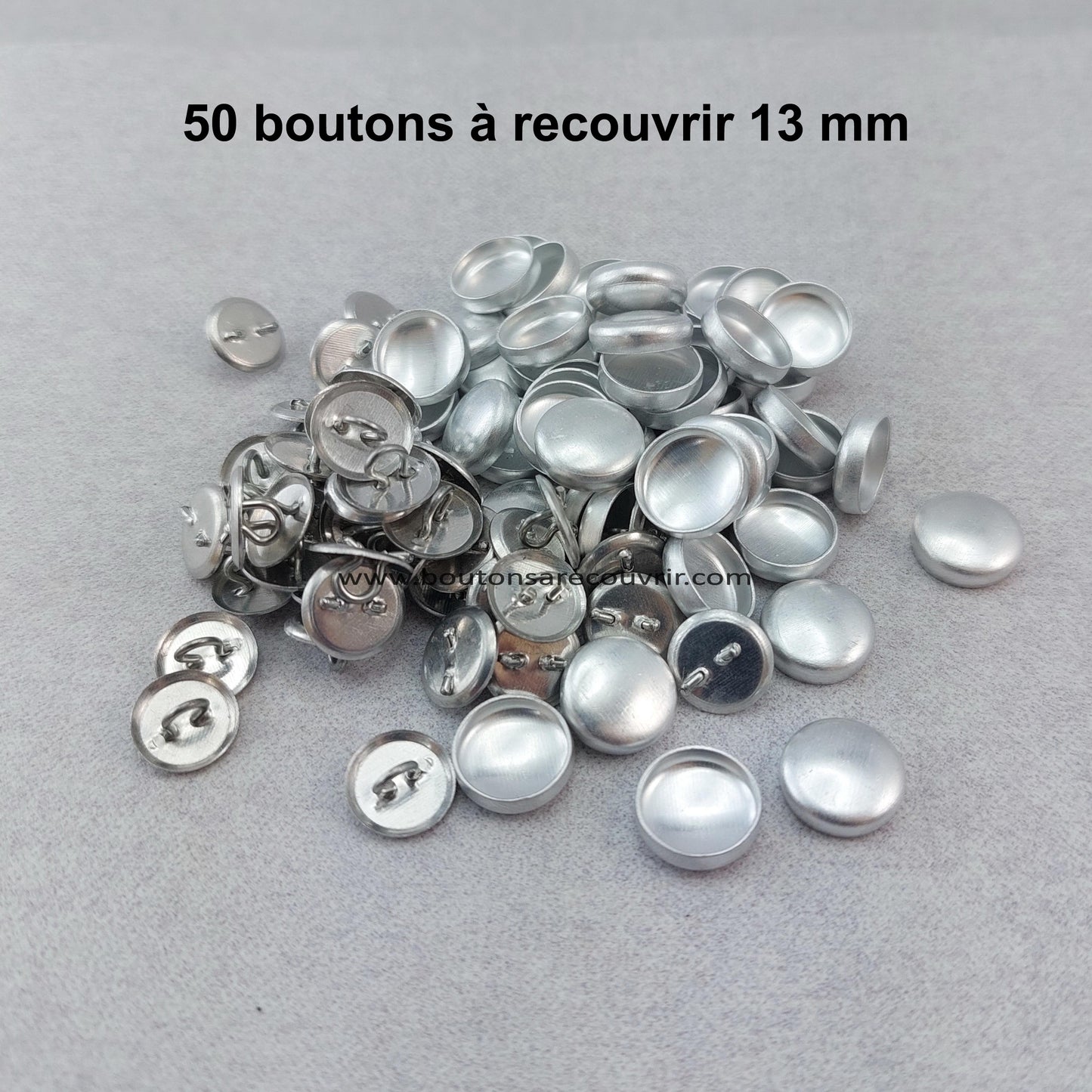 50 boutons à recouvrir 13 mm