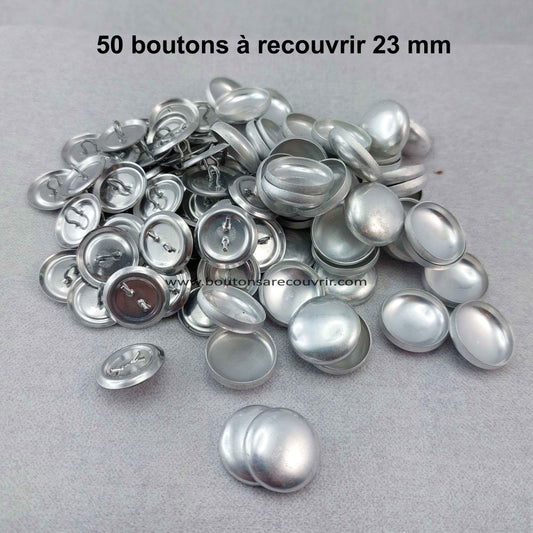 50 boutons à recouvrir 23 mm