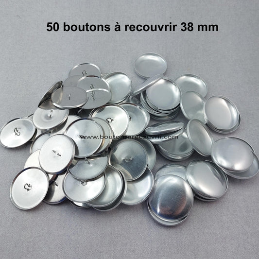 50 boutons à recouvrir 38 mm