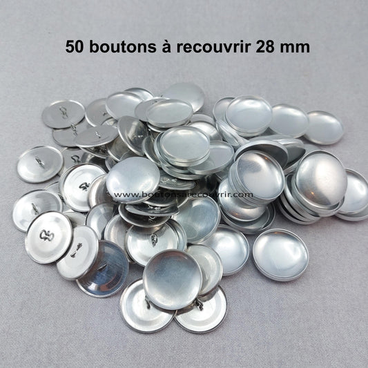 50 boutons à recouvrir 28 mm