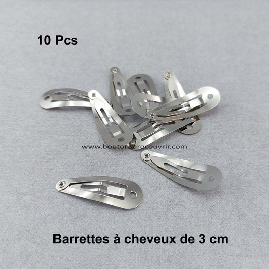 10 barrettes à cheveux de 3 cm