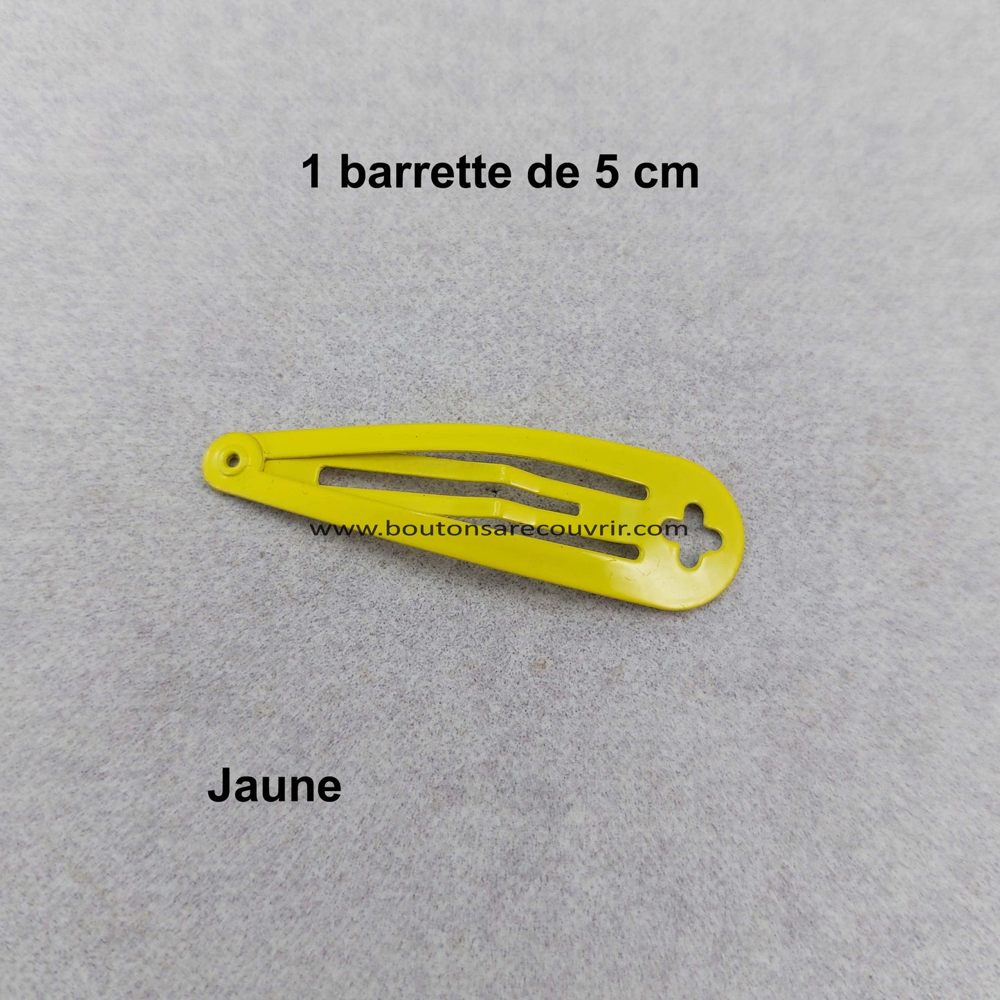 1 barrette de 5 cm - bouton à recouvrir 19 ou 23 mm - JAUNE