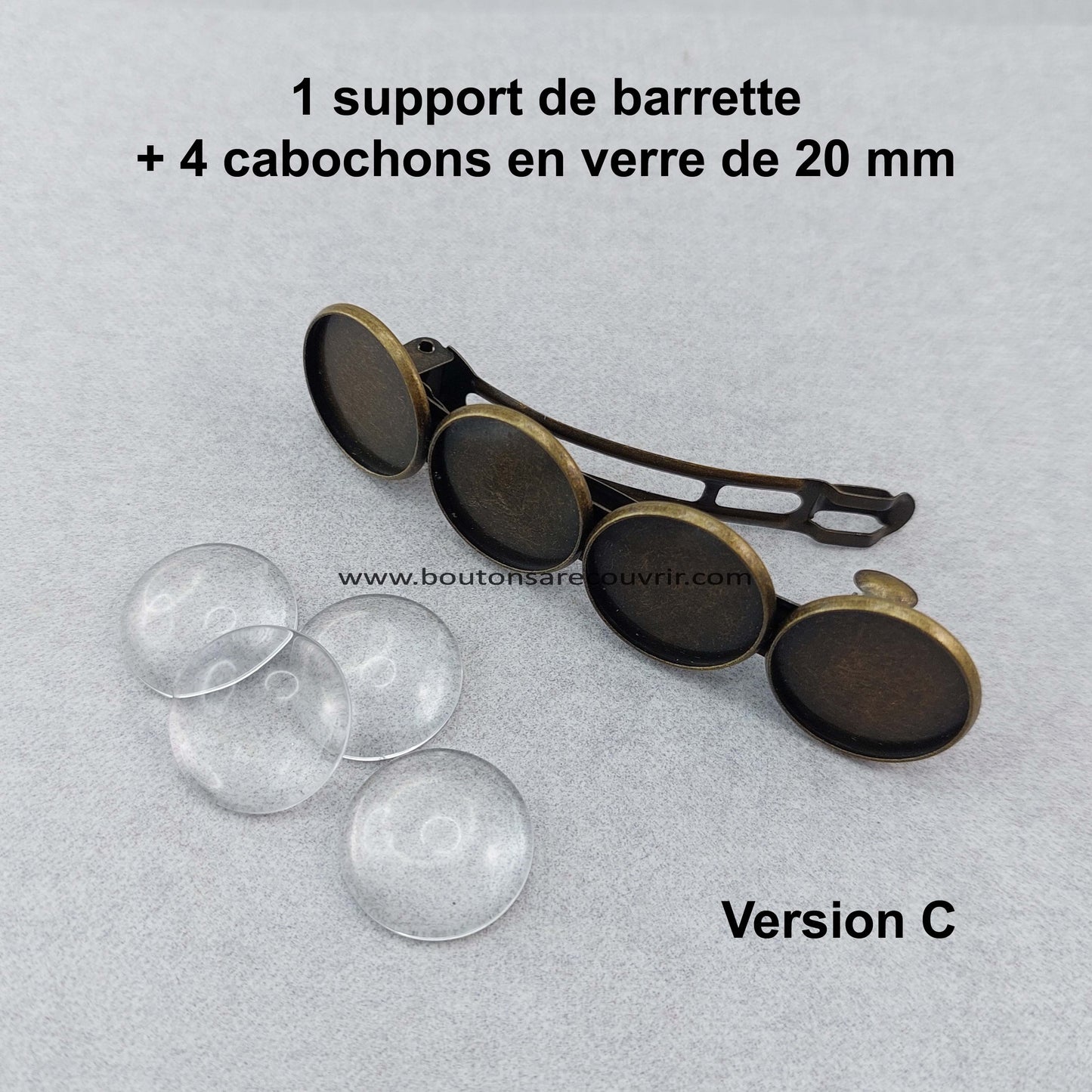 Barrettes à cheveux personnalisable avec boutons à recouvrir