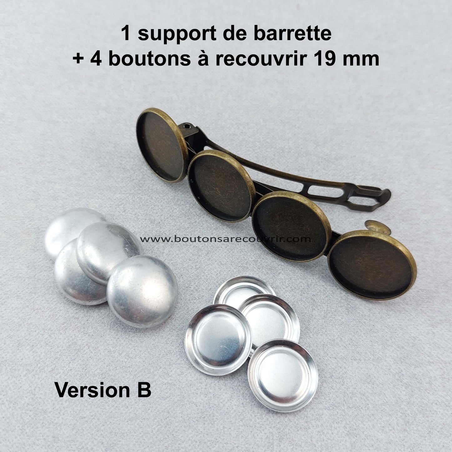 Barrettes à cheveux personnalisable avec boutons à recouvrir