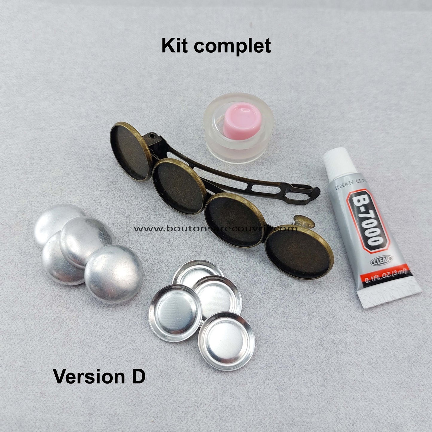 Barrettes à cheveux personnalisable avec boutons à recouvrir