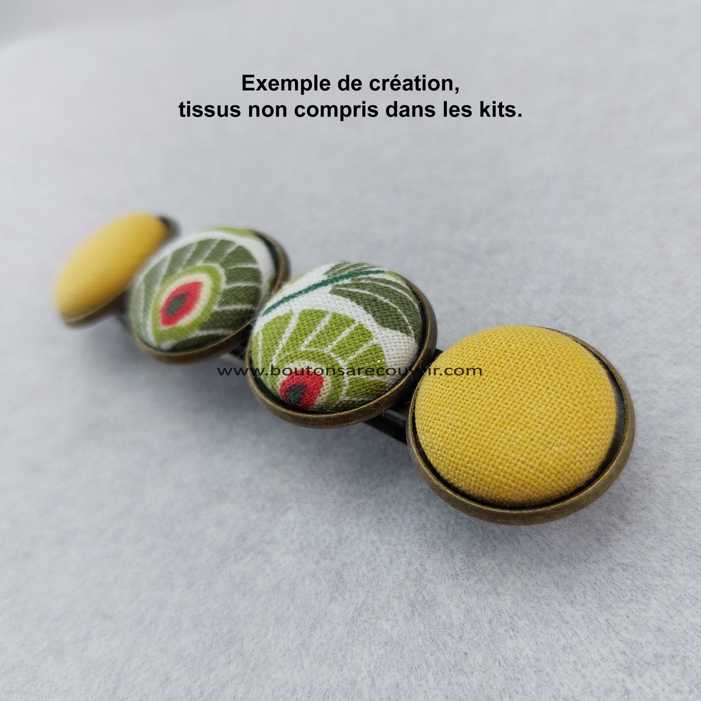 Barrettes à cheveux personnalisable avec boutons à recouvrir