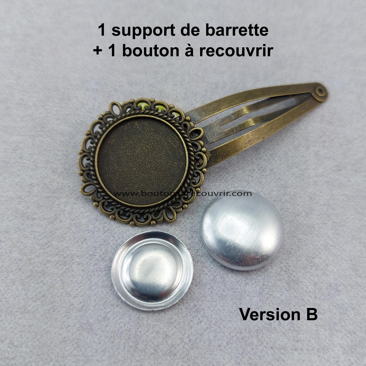 Barrette à cheveux - bouton à recouvrir 19 mm