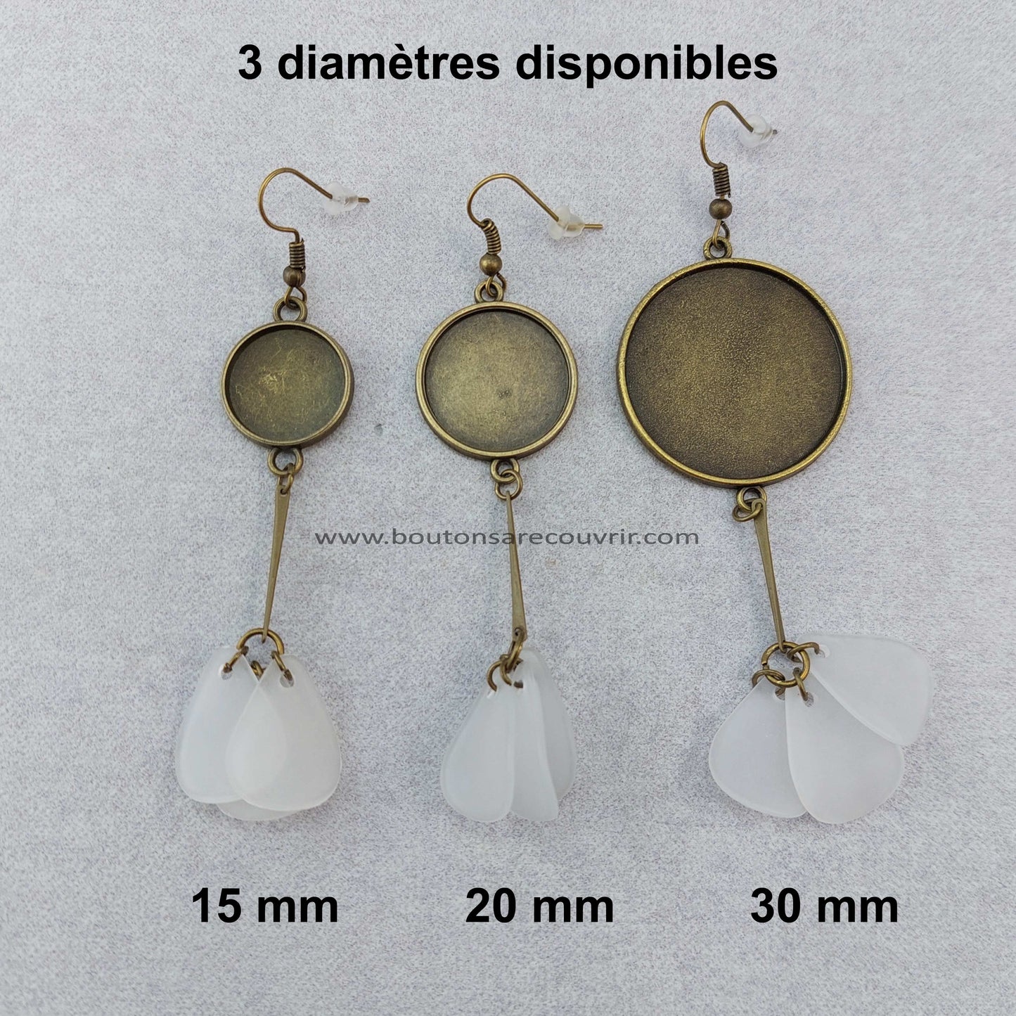 Boucles d'oreilles boutons à recouvrir
