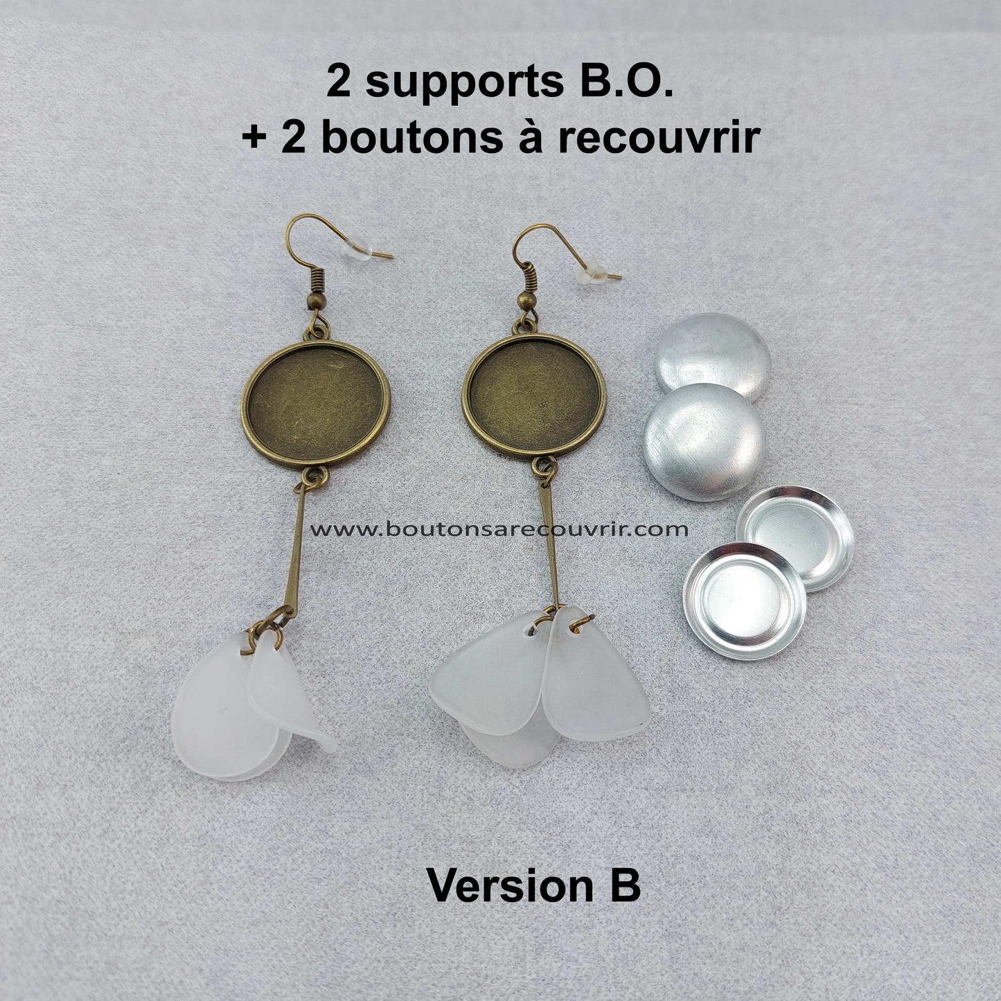 Boucles d'oreilles boutons à recouvrir