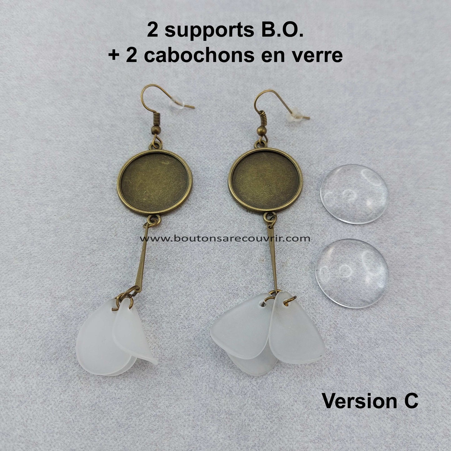 Boucles d'oreilles boutons à recouvrir
