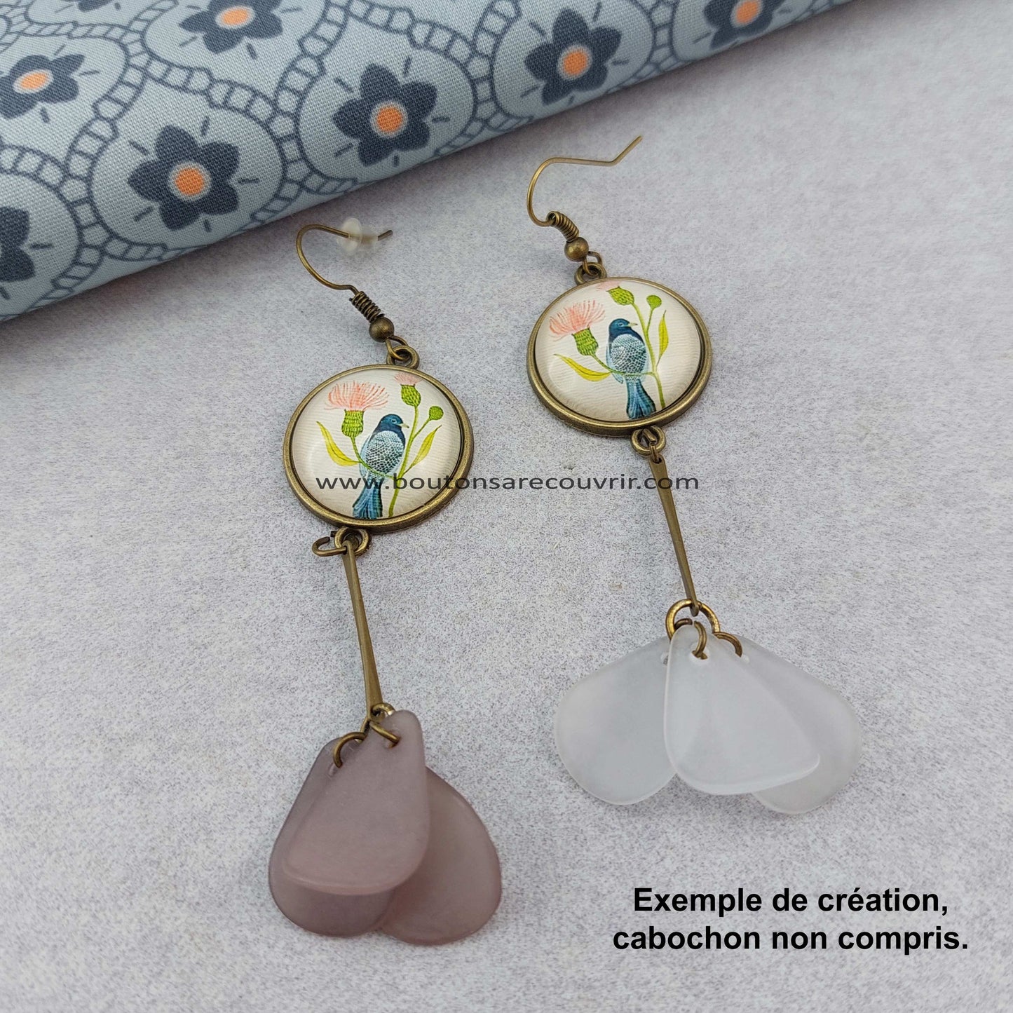 Boucles d'oreilles boutons à recouvrir