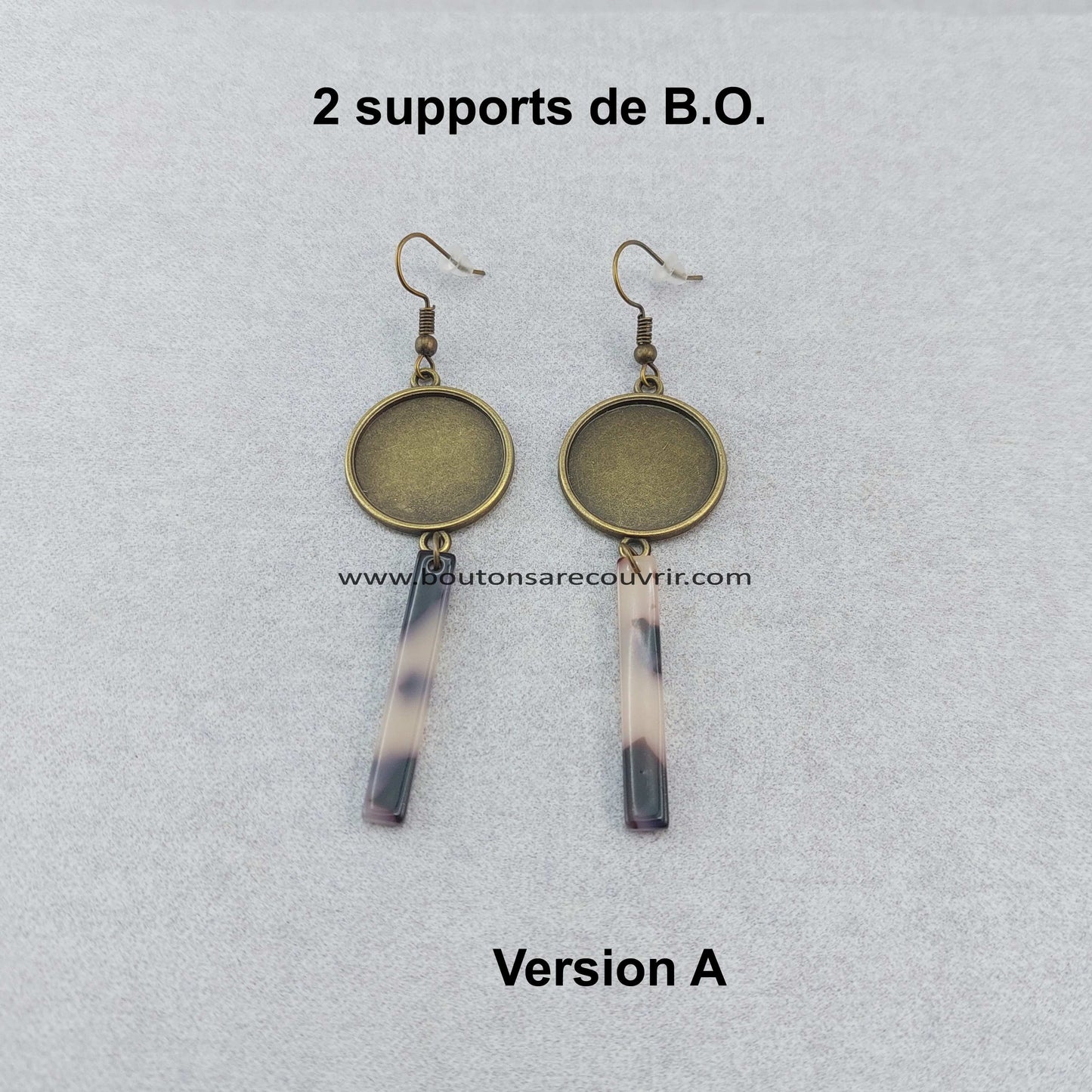 Boutons à recouvrir personnalisables pour boucles d'oreilles