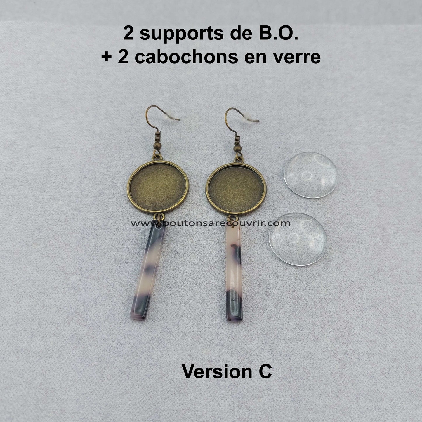 Boutons à recouvrir personnalisables pour boucles d'oreilles