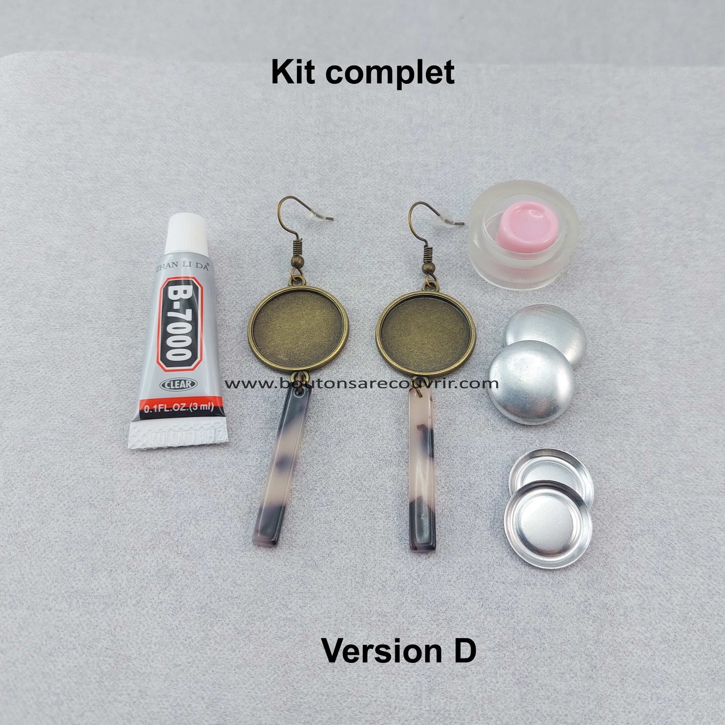 Boutons à recouvrir personnalisables pour boucles d'oreilles