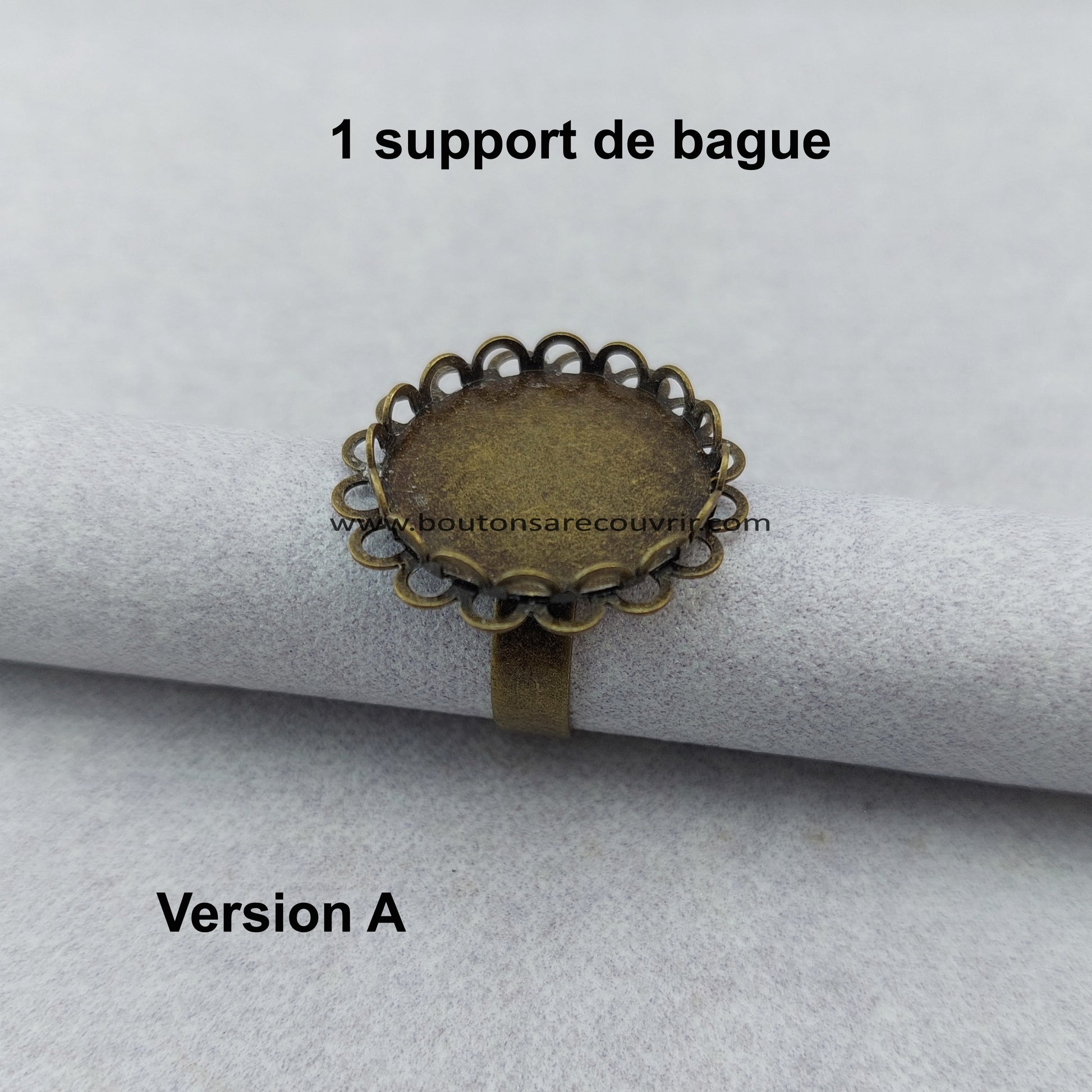 Bague personnalisable - Bouton à recouvrir