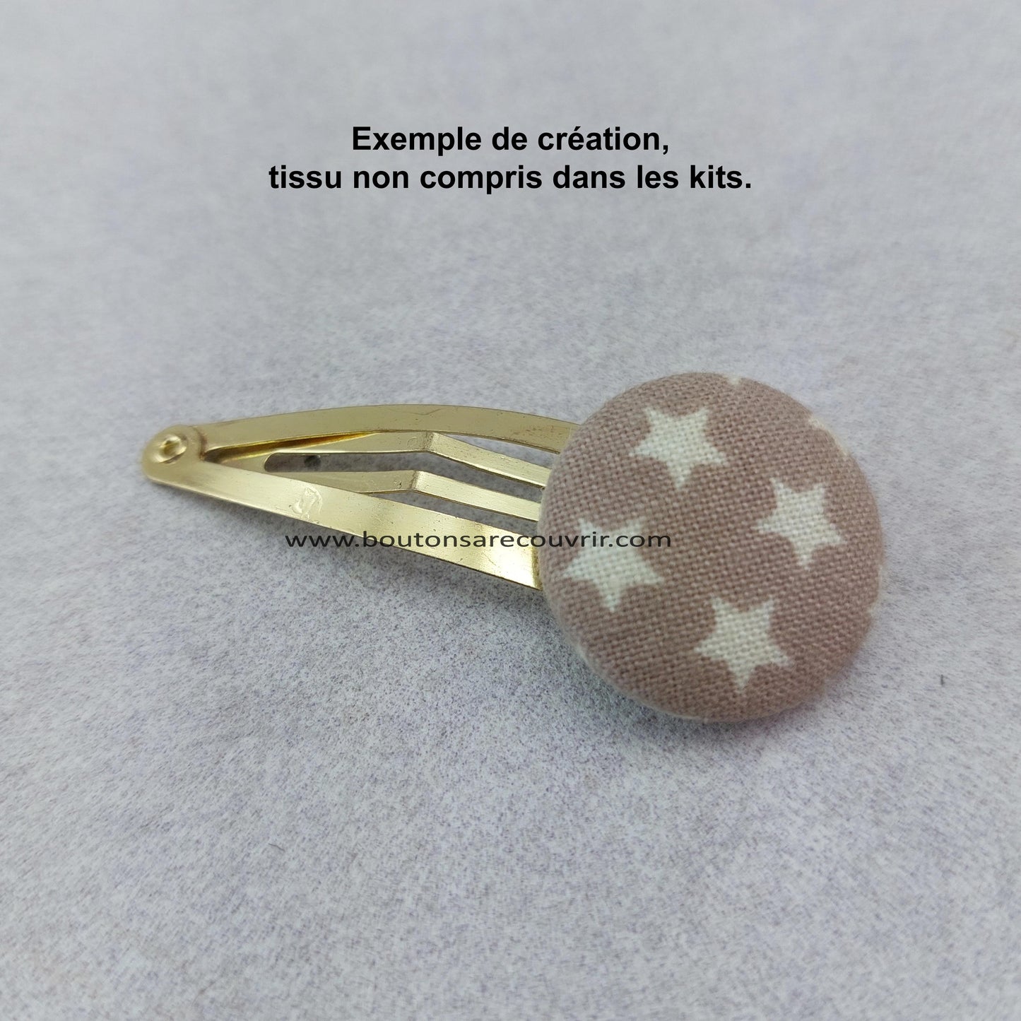 Barrette - bouton à recouvrir 19 ou 23 mm