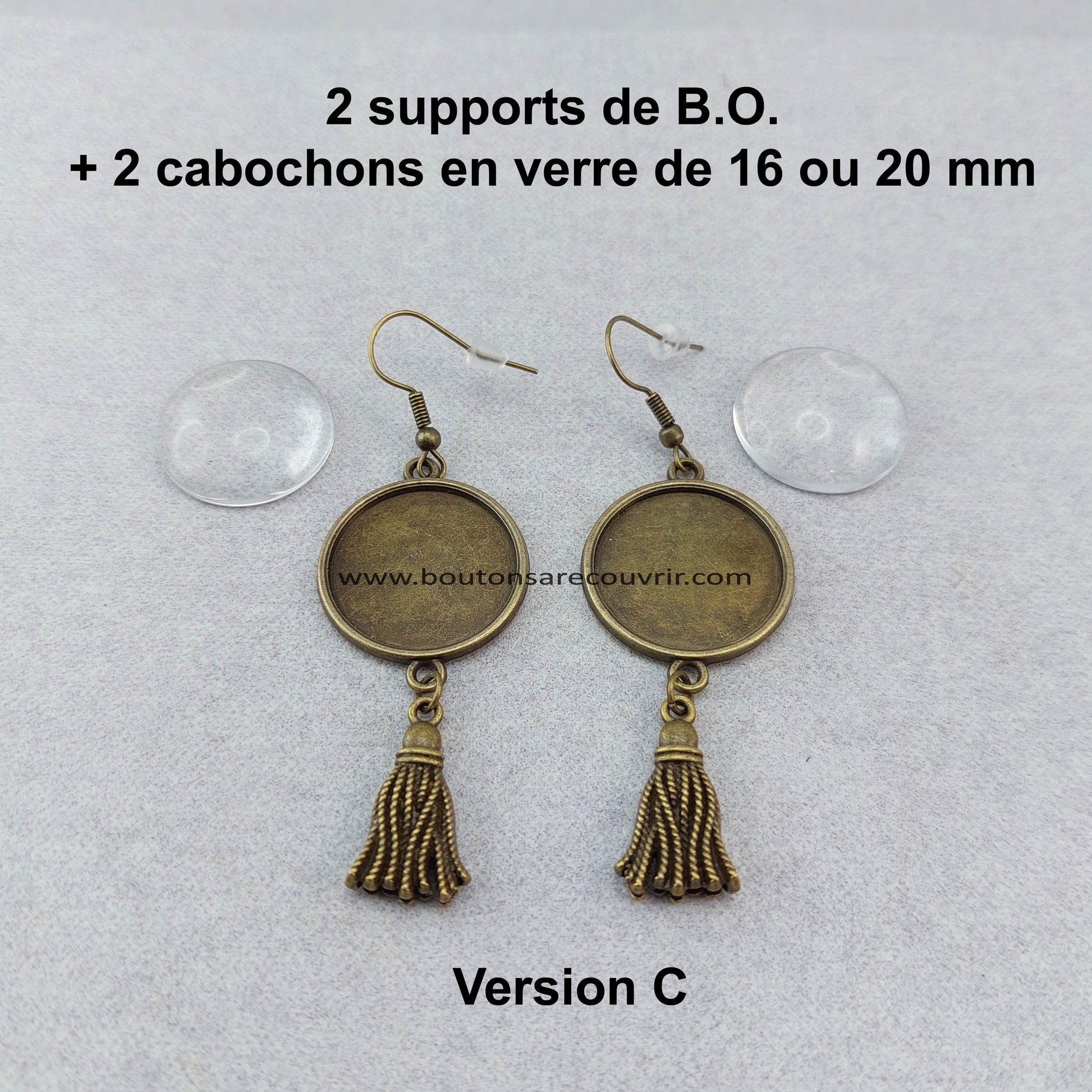Boucles d'oreilles personnalisables - boutons à recouvrir