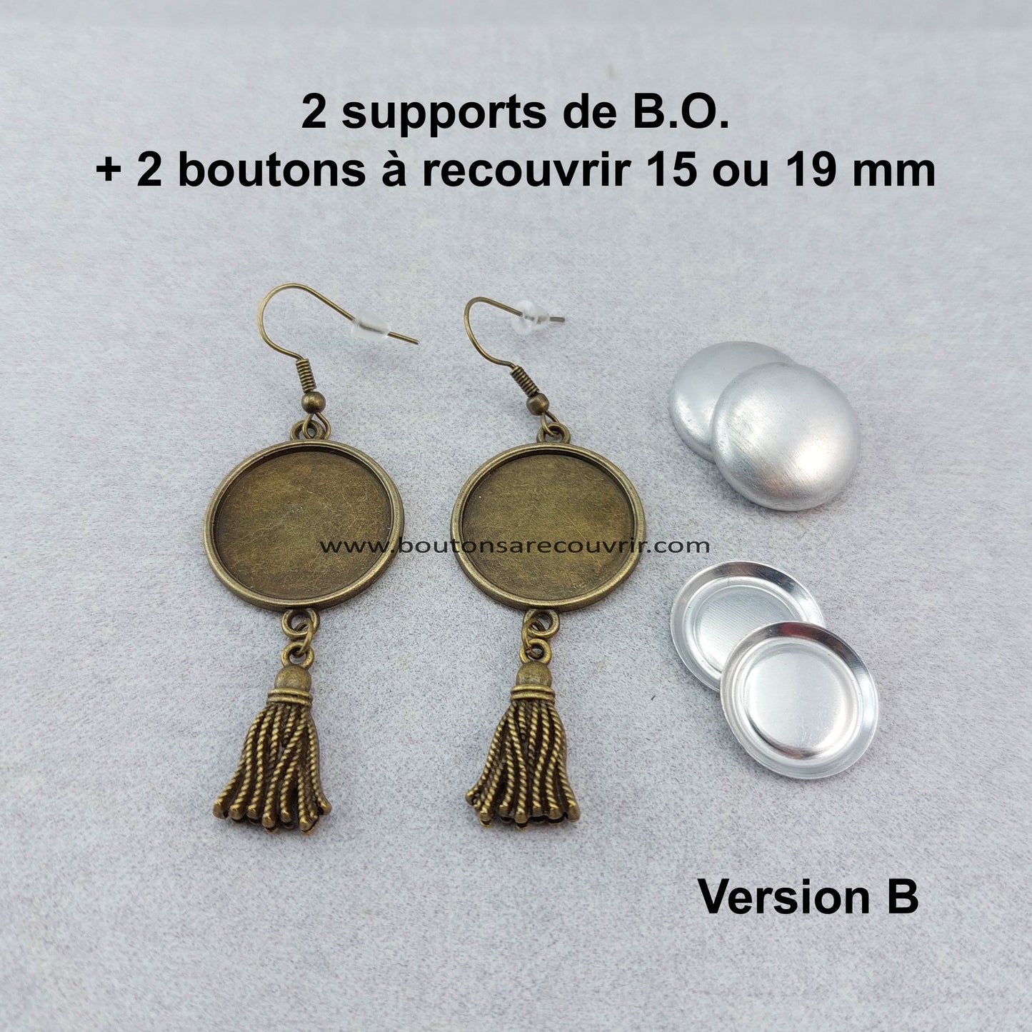 Boucles d'oreilles personnalisables - boutons à recouvrir