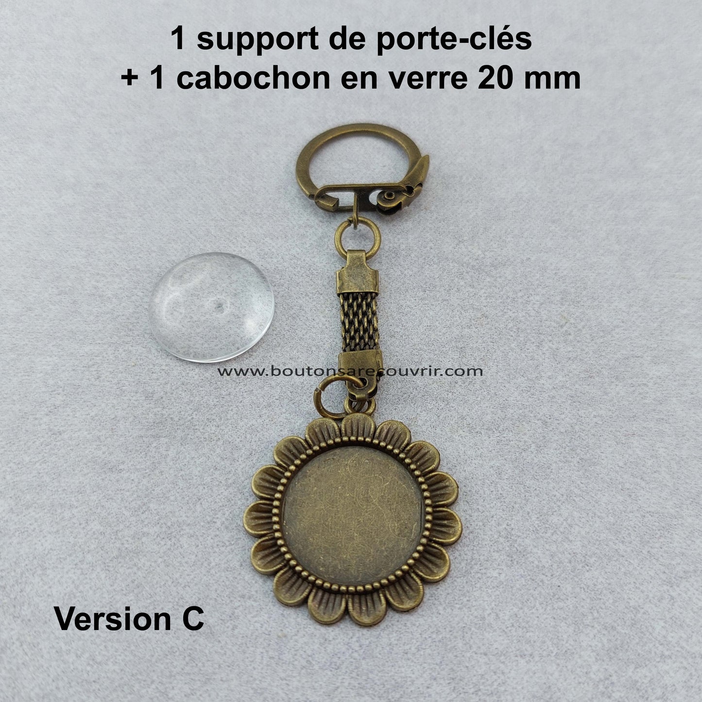 Porte-clés personnalisable cabochon en verre