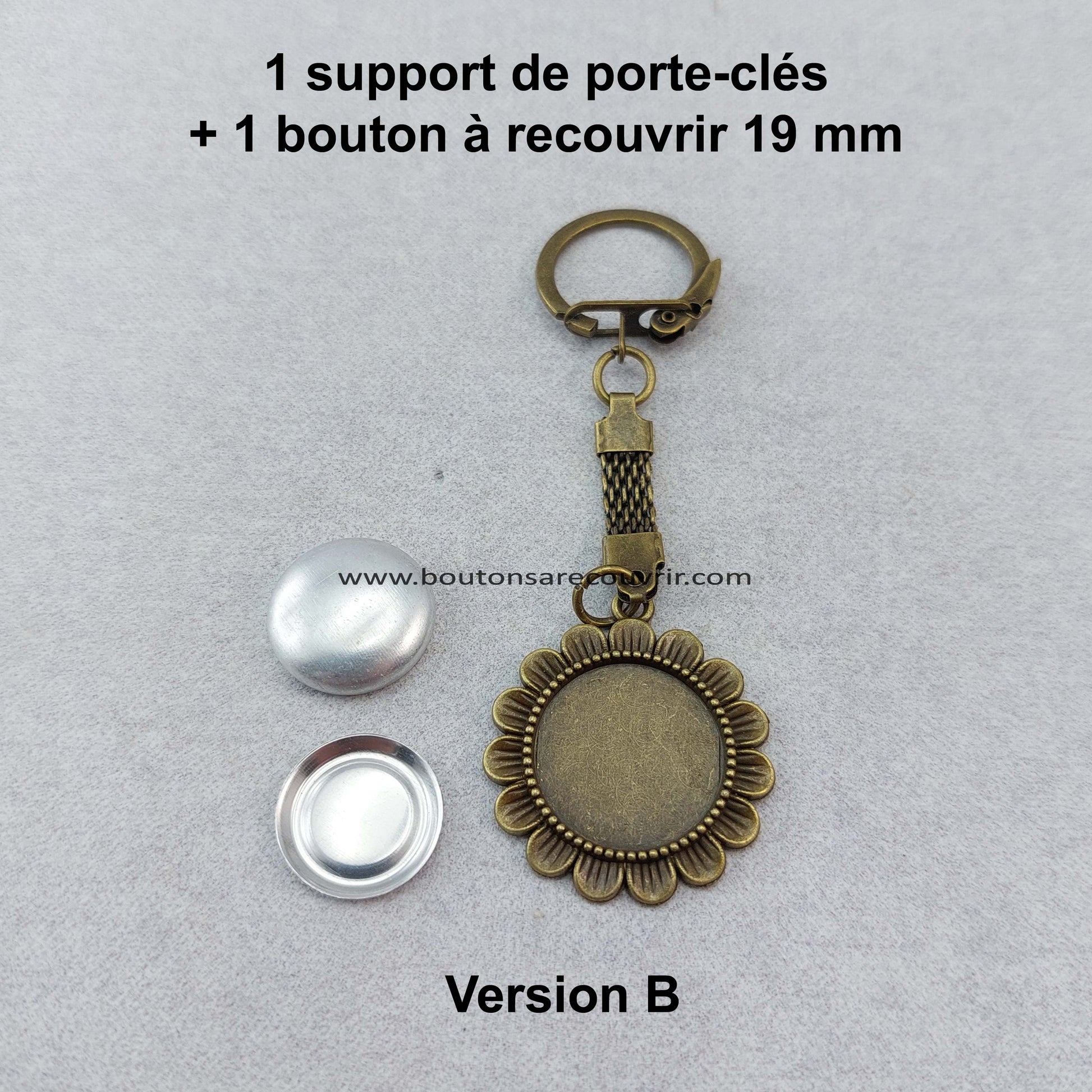 Porte-clés personnalisable bouton à recouvrir