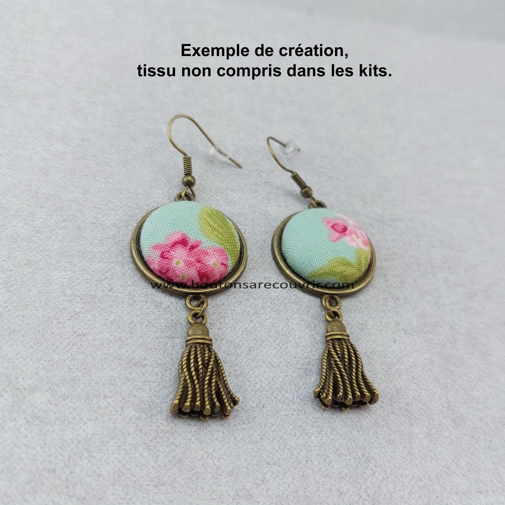Boucles d'oreilles personnalisables - boutons à recouvrir