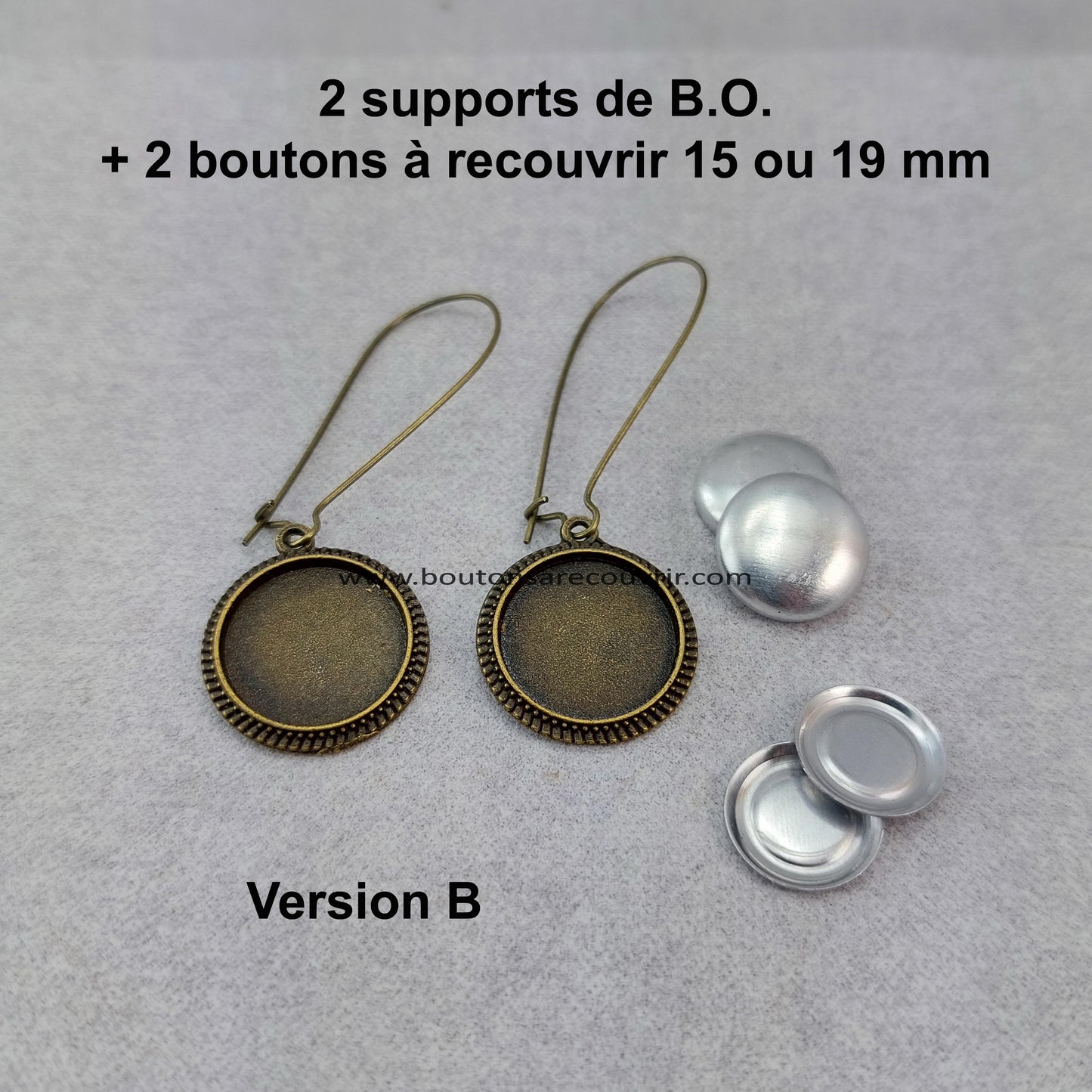Boutons à recouvrir - Boucles d'oreilles