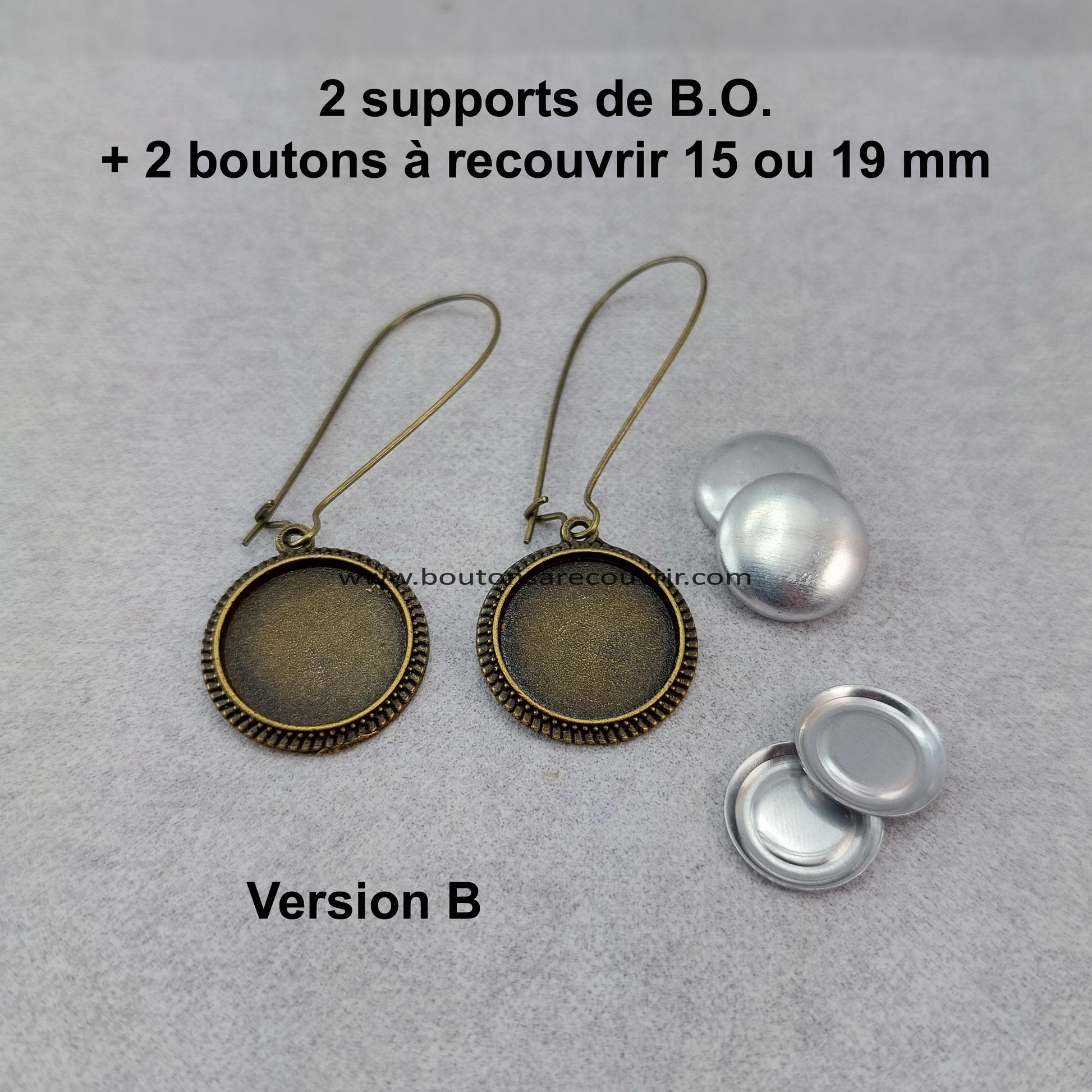 Boutons à recouvrir - Boucles d'oreilles