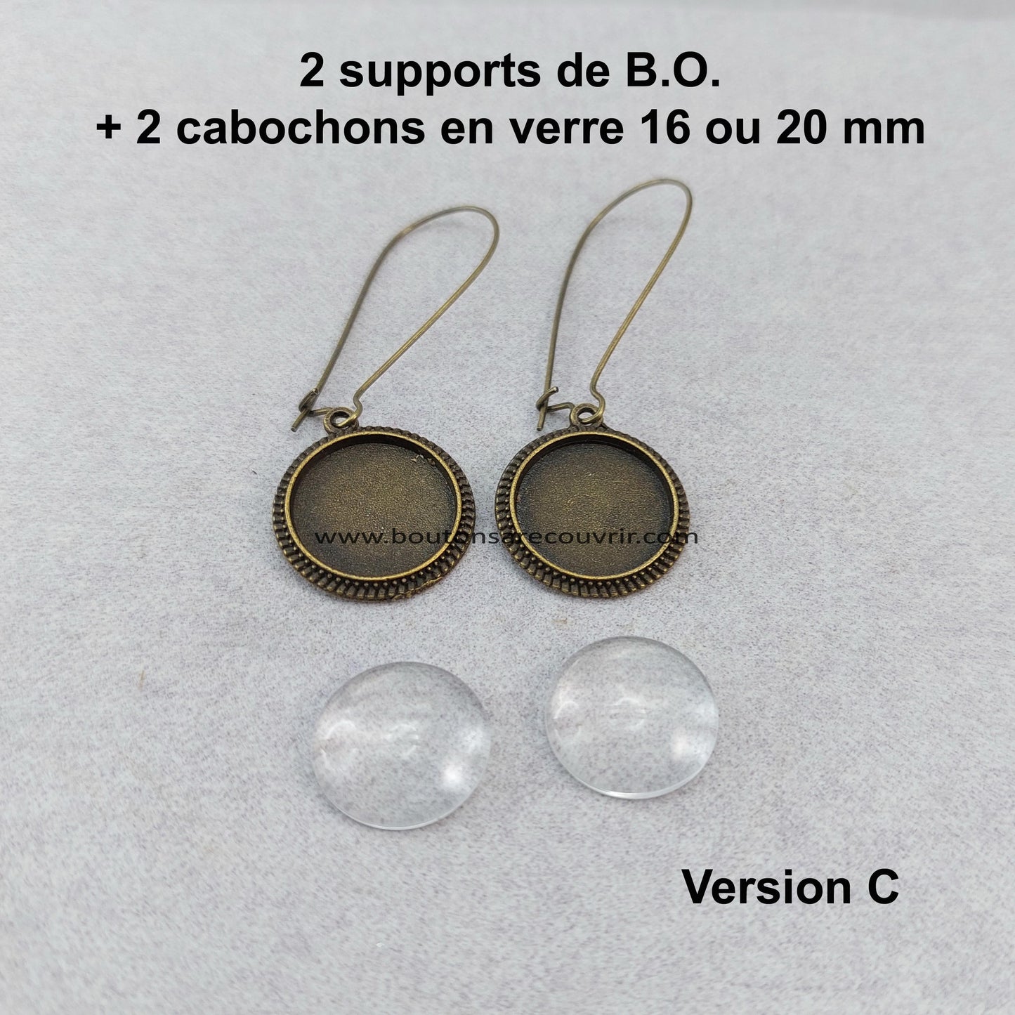Boutons à recouvrir - Boucles d'oreilles