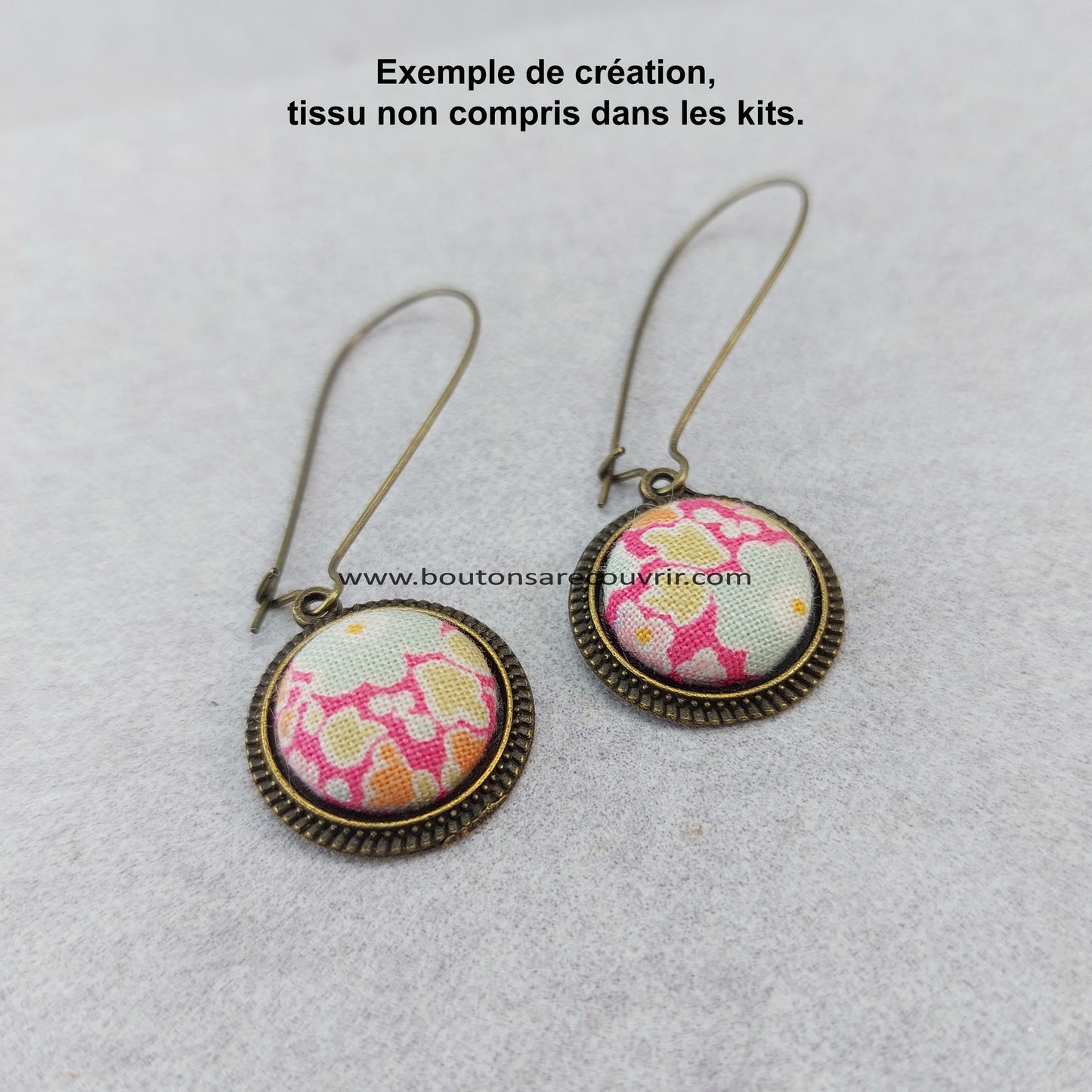 Boutons à recouvrir - Boucles d'oreilles