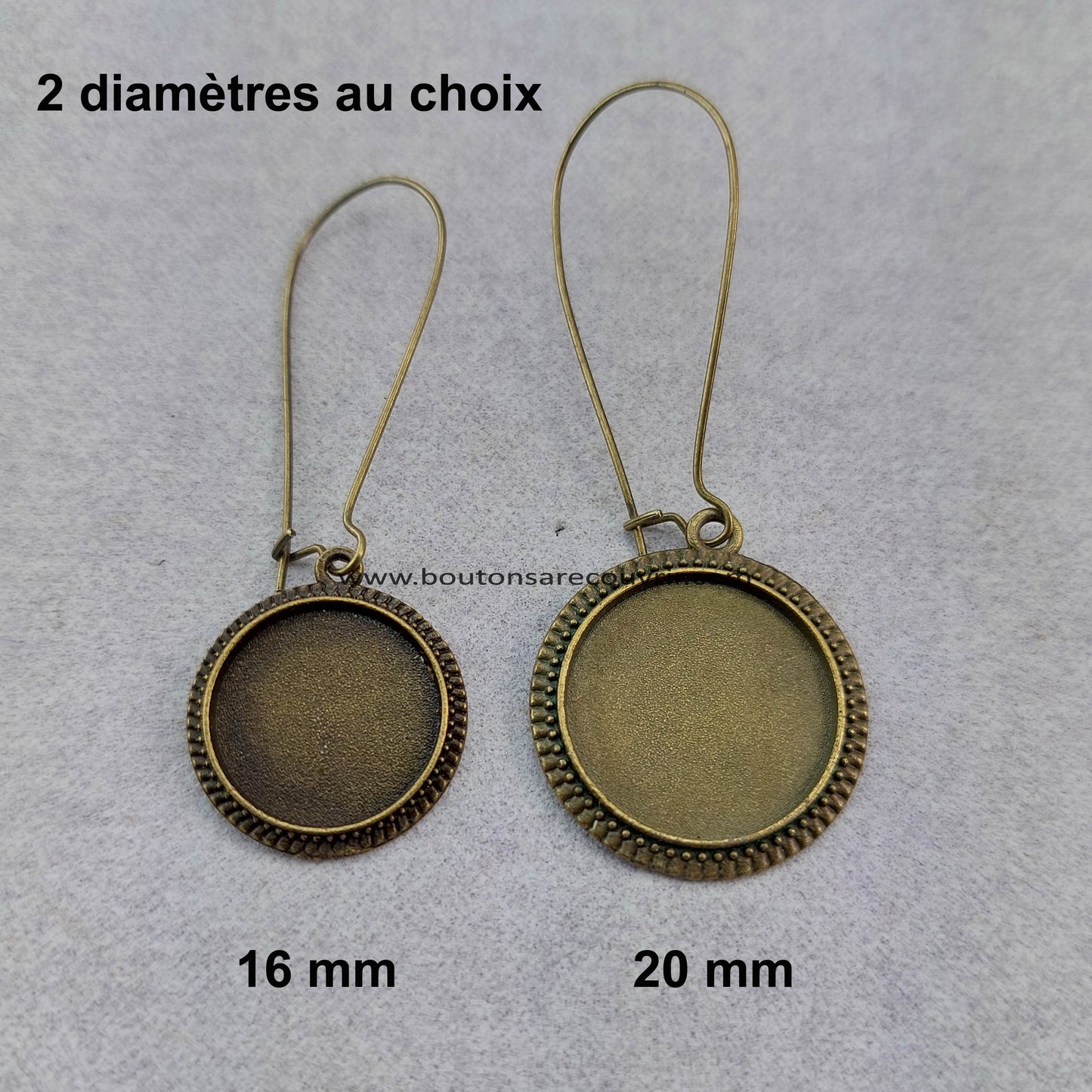 Boutons à recouvrir - Boucles d'oreilles