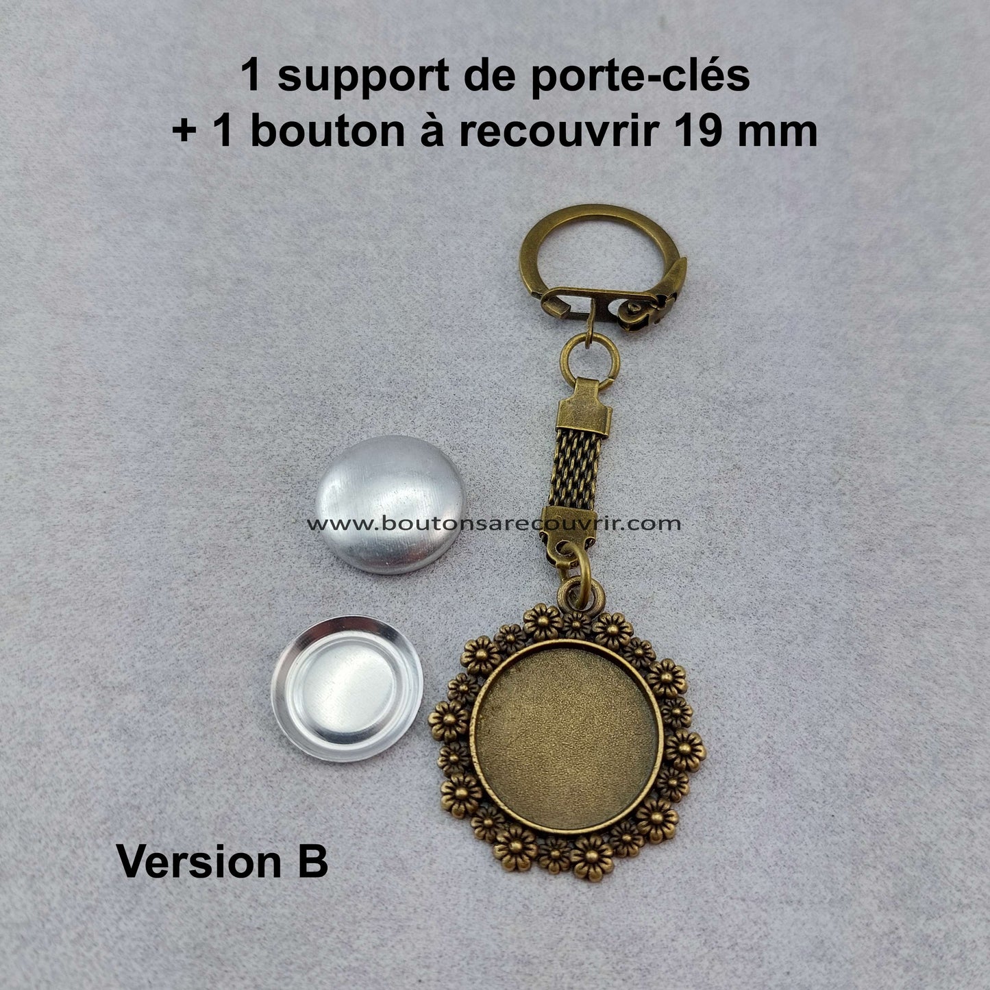 Porte-clés personnalisable bouton à recouvrir
