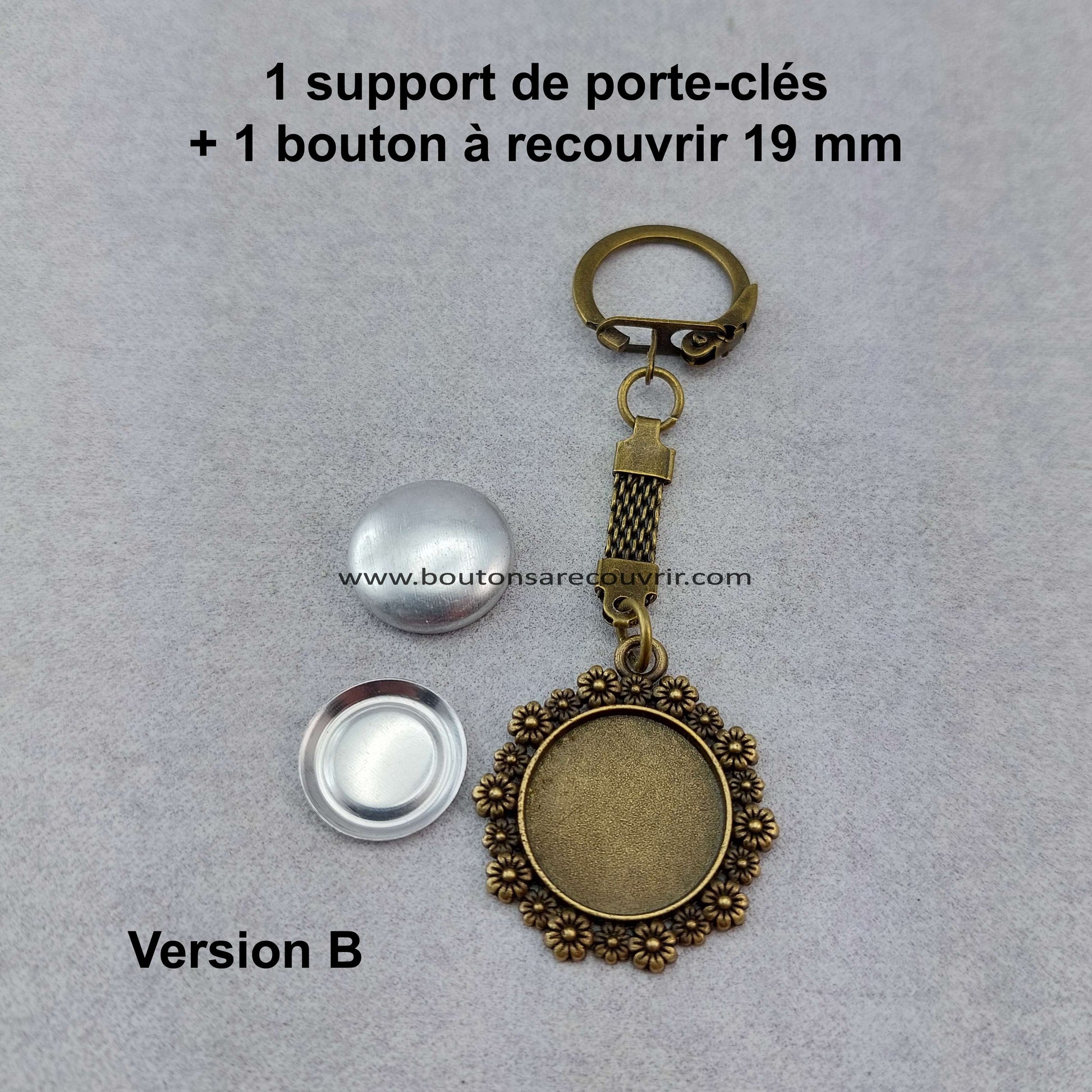 Porte-clés personnalisable bouton à recouvrir
